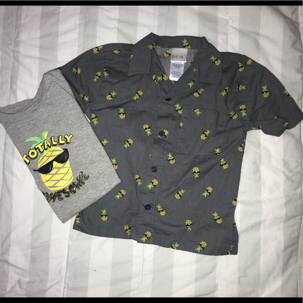 Toddler button up and T shirt set